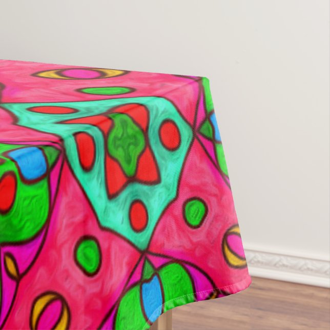 Unique Abstract Flowers Pattern Tablecloth (In Situ)