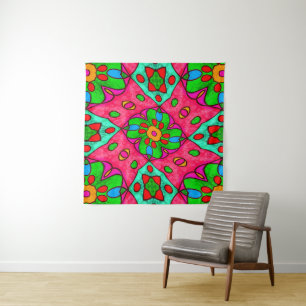Unique Abstract Flowers Pattern Tapestry