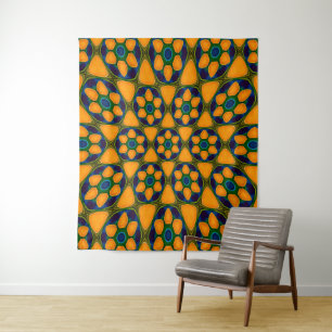 Unique Abstract Flowers Pattern Tapestry