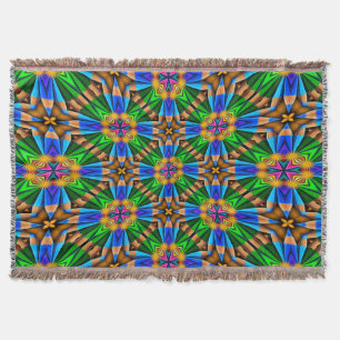Unique Abstract Flowers Pattern Throw Blanket