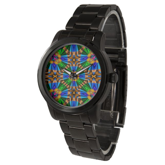 Unique Abstract Flowers Pattern Watch (Angled)