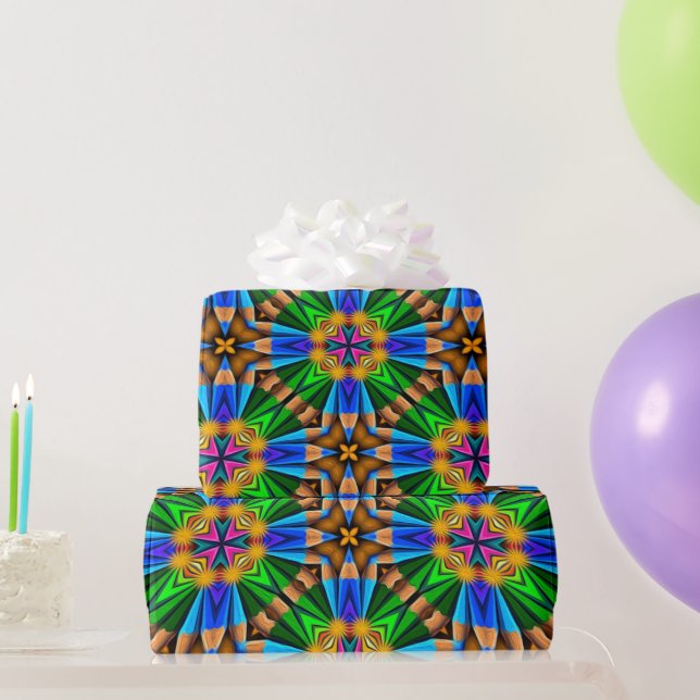 Unique Abstract Flowers Pattern Wrapping Paper (Party Gifts)