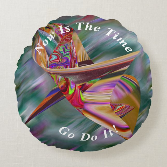 Unique Abstract Marble Liquified  Round Cushion (Front)