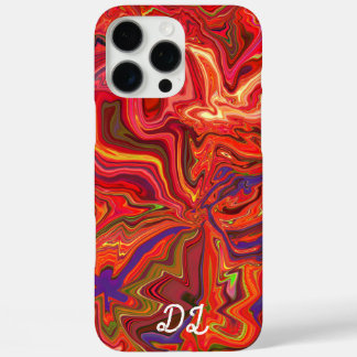 Unique Abstract Marbled Liquified  Orange iPhone 16 Pro Max Case