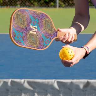  Unique Abstract Monogrammed Pickleball Paddle