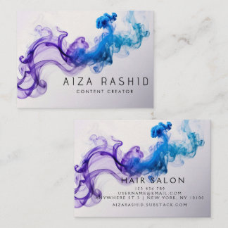 Unique  Abstract Watercolor Modern Purple  Business Card