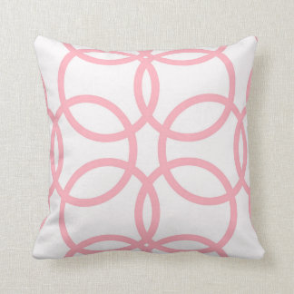Unique Accent Throw Pillow. Pink, White Pattern. Cushion