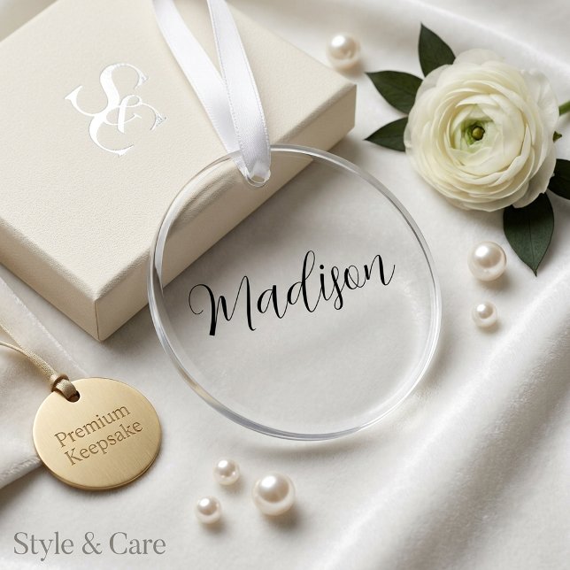 Unique Acrylic Circle Ornament Featuring Your Name (Unique Acrylic Circle Ornament Featuring Your Name)