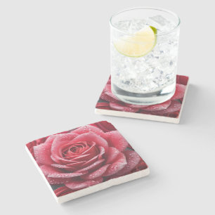 Unique AI-Generated Rose Design Stone Coaster