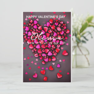 Unique All Hearts Personalised Valentines Day Card