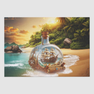 Unique and amazing bottle with ship  tissue paper