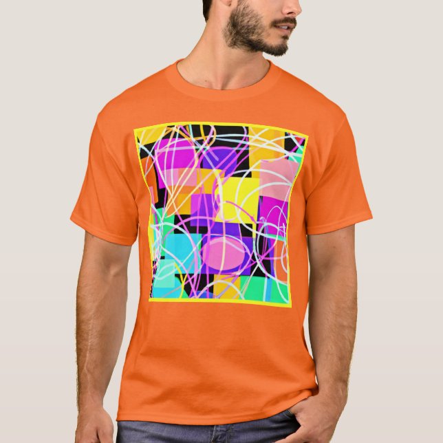 Unique And Colourful Neon Patterns Art T-Shirt (Front)