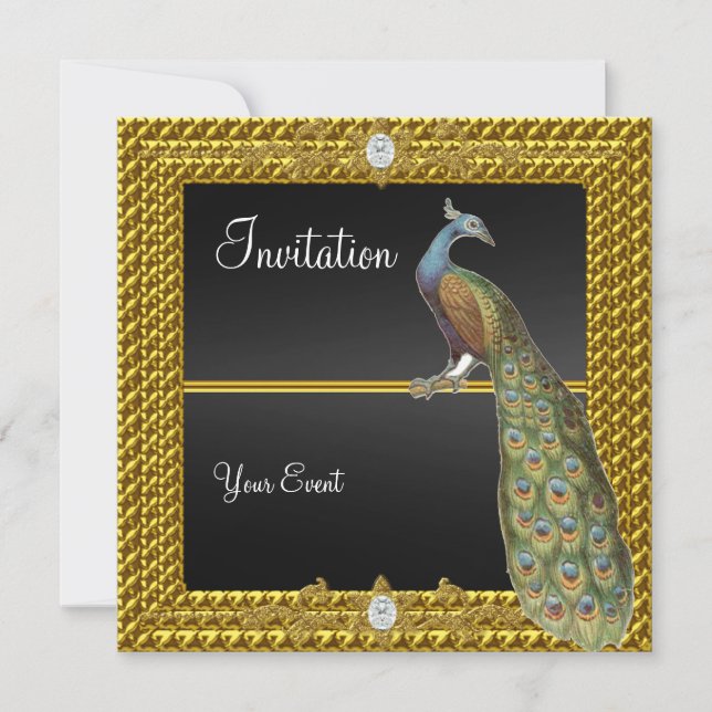 Unique and Elegant Black Gold Invitation (Front)
