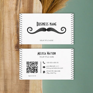 Unique and fun with QR code moustache style Business Card