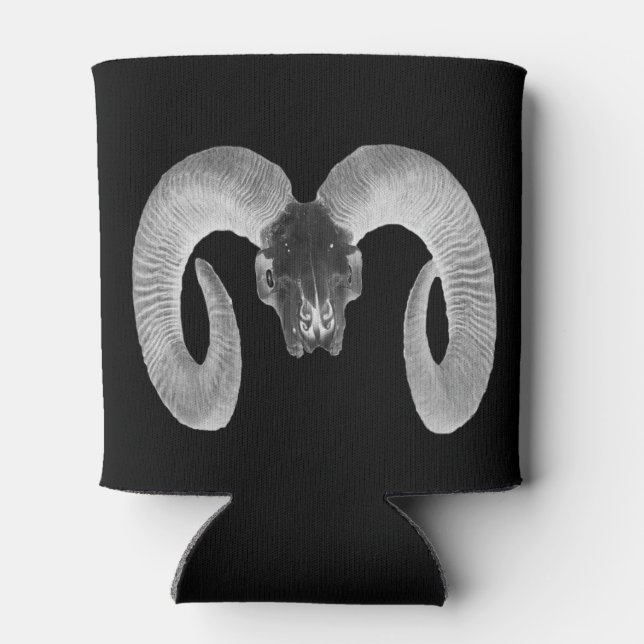 unique and handmade  goat skull can cooler (Back)