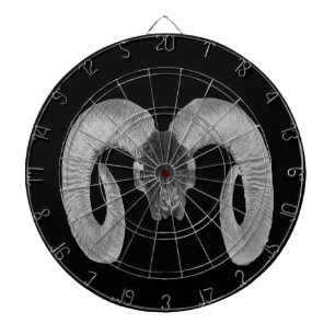 unique and handmade  goat skull dartboard