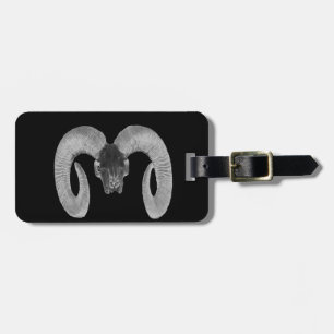 unique and handmade  goat skull luggage tag