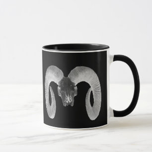 unique and handmade  goat skull mug