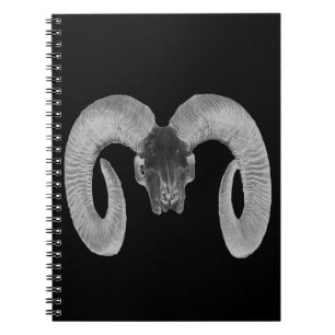 unique and handmade  goat skull notebook