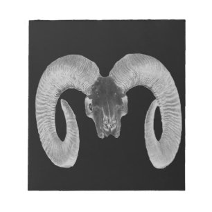 unique and handmade goat skull notepad