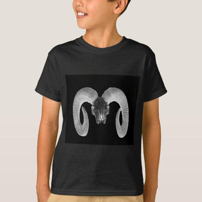 unique and handmade  goat skull T-Shirt (Front)