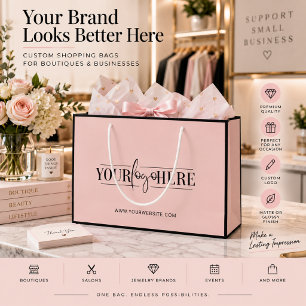 Unique and modern logo boutique shopping bag