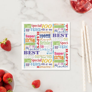 Unique And Special 100th Birthday Party Gifts Napkin