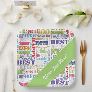 Unique And Special 100th Birthday Party Gifts Paper Plate
