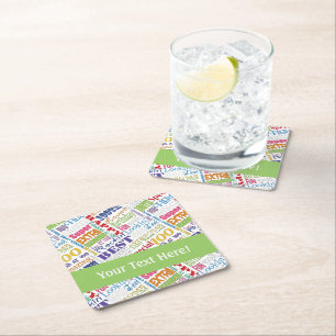 Unique And Special 100th Birthday Party Gifts Square Paper Coaster