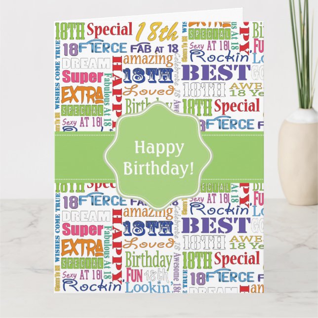 Unique And Special 18th Birthday Party Gifts Card (Front)