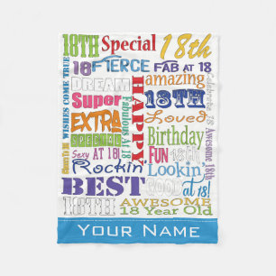 Unique And Special 18th Birthday Party Gifts Fleece Blanket