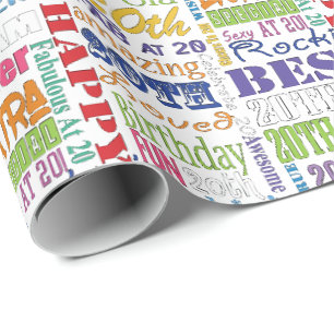 Unique And Special 20th Birthday Party Gifts Wrapping Paper