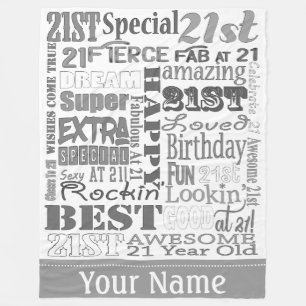 Unique And Special 21st Birthday Party Gifts Fleece Blanket