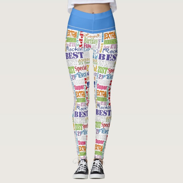 Unique And Special 21st Birthday Party Gifts Leggings (Front)