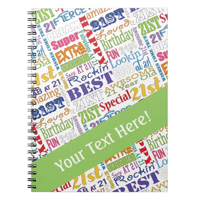 Unique And Special 21st Birthday Party Gifts Notebook (Front)