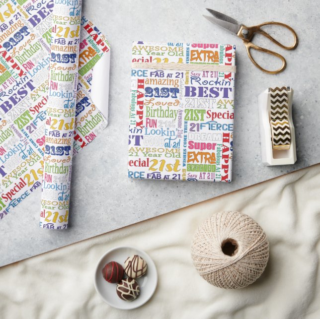 Unique And Special 21st Birthday Party Gifts Wrapping Paper (Crafts)