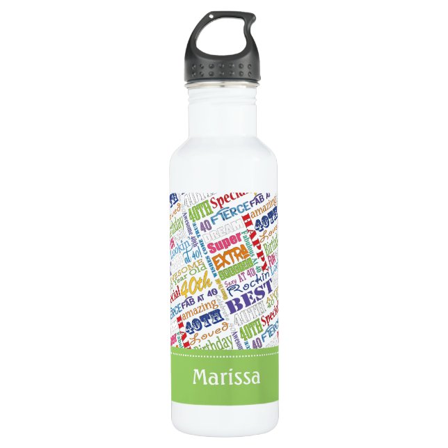 Unique And Special 40th Birthday Party Gifts 710 Ml Water Bottle (Front)
