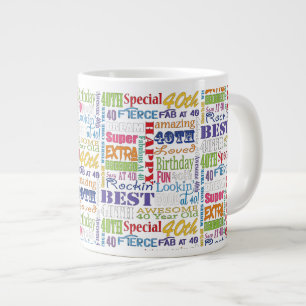 Unique And Special 40th Birthday Party Gifts Large Coffee Mug