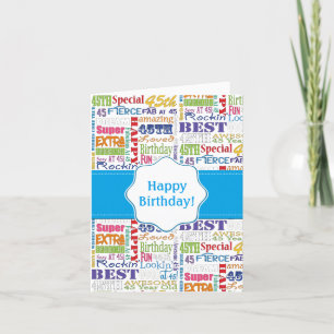 Unique And Special 45th Birthday Party Gifts Card