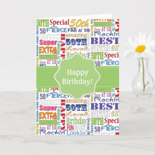 Unique And Special 50th Birthday Party Gifts Card
