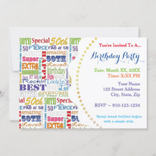 Unique And Special 50th Birthday Party Gifts Invitation