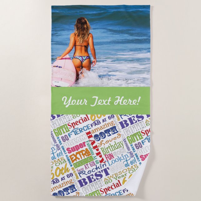 Unique And Special 60th Birthday Party Gifts Beach Towel (Front)
