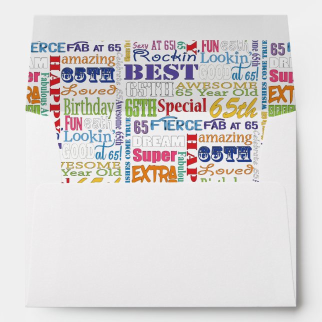 Unique And Special 65th Birthday Party Gifts Envelope (Back (Bottom))