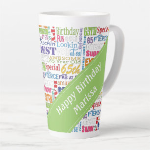Unique And Special 65th Birthday Party Latte Mug