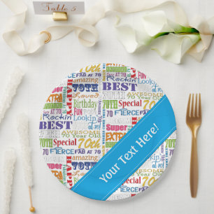 Unique And Special 70th Birthday Party Gifts Paper Plate