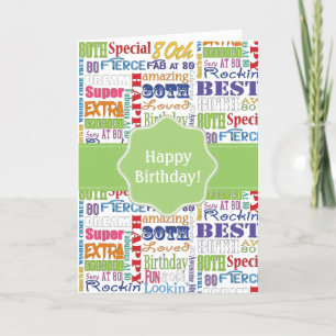 Unique And Special 80th Birthday Party Gifts Card