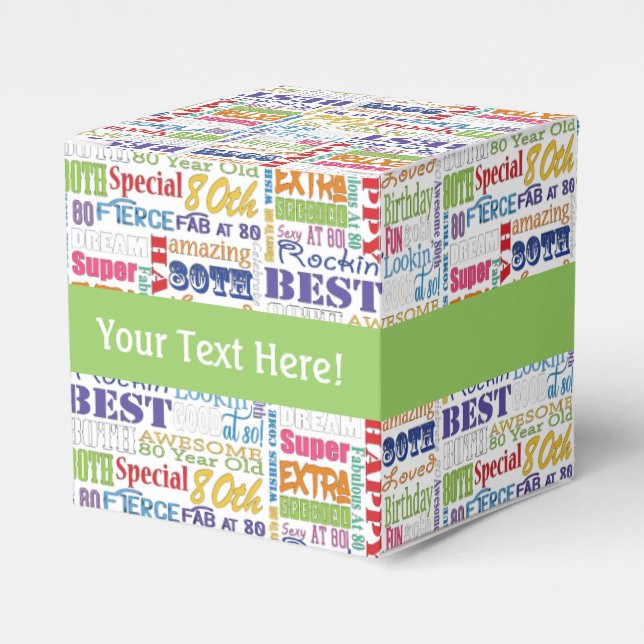 Unique And Special 80th Birthday Party Gifts Favour Box (Front Side)