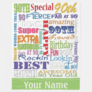 Unique And Special 90th Birthday Party Gifts Fleece Blanket