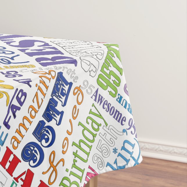 Unique And Special 95th Birthday Party Gifts Tablecloth (In Situ)