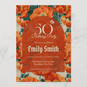 Unique Anemones Petal Girl’S Birthday Invitation